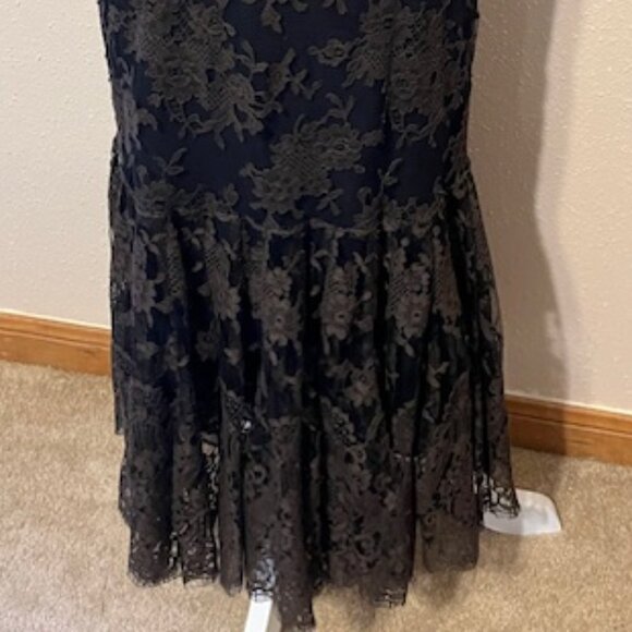 Sz 4 Ralph Lauren Black Label Floral Lace Black Mermaid Maxi Skirt Boho Western - Picture 6 of 17